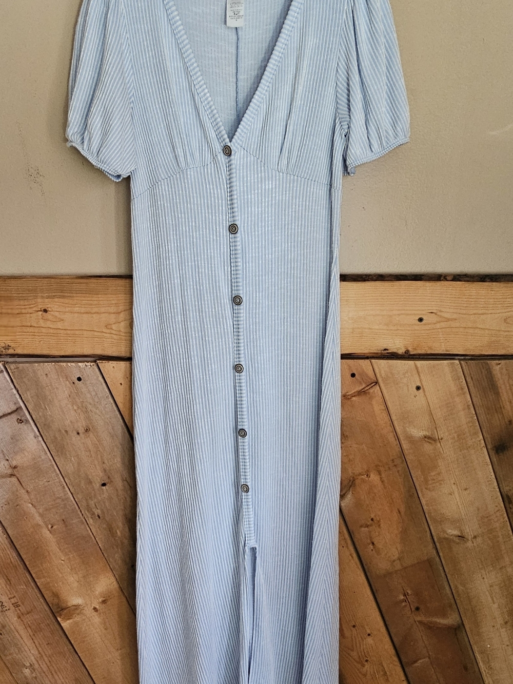 Caution To The Wind Light Blue Button-Front midi Dress - Picture 5 of 9